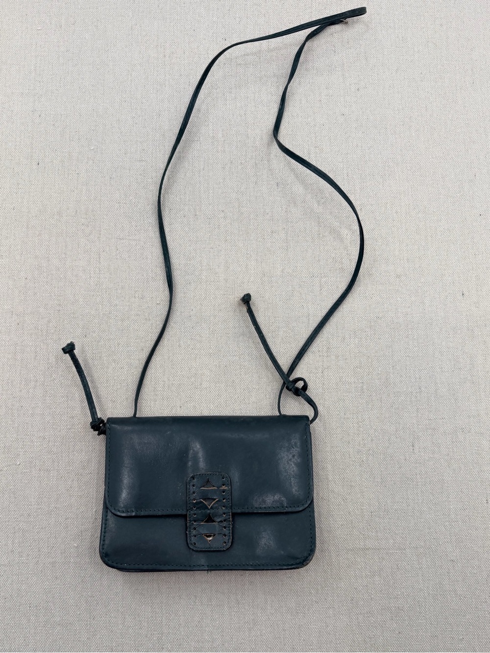 Mundi Leather Crossbody Bag in Dark Teal